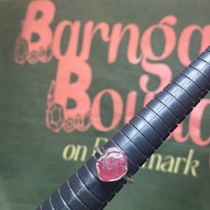 Solid Sterling Silver Red Spinel Raw form Ring